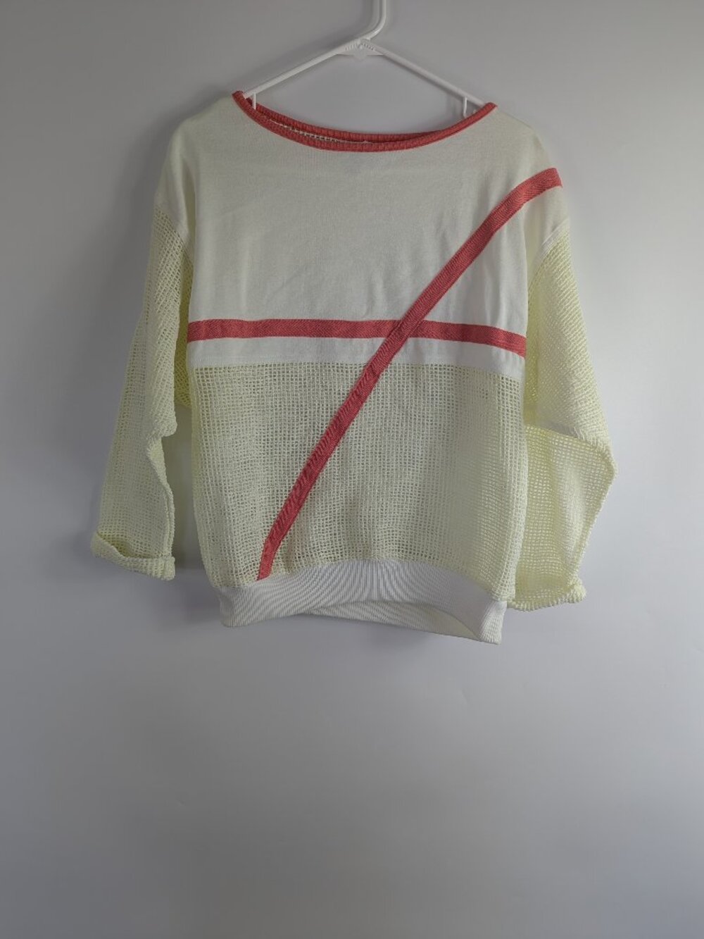 Vintage 80s Mesh Sweater Top Bay Club by Catalina